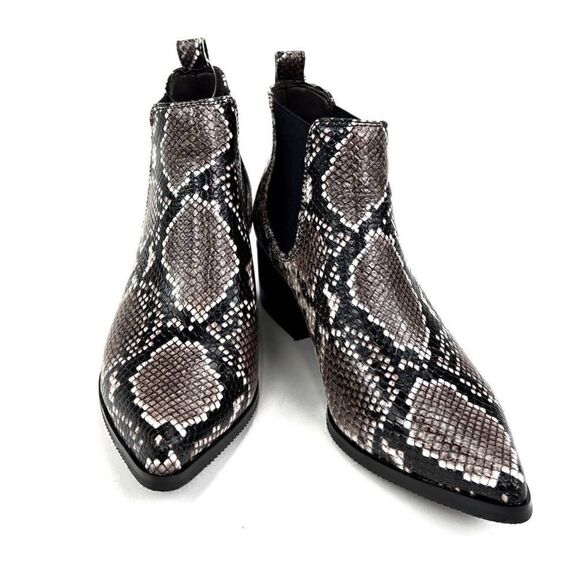 New Blondo Emelia Brown Snake Leather Waterproof Chelsea Ankle Boots 6 US /EU 36 - Picture 1 of 11